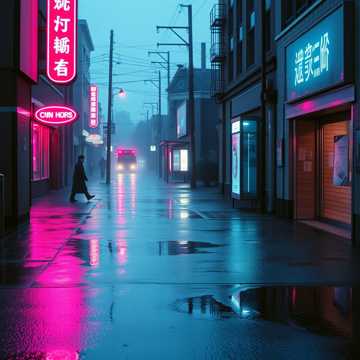 霓虹雨巷