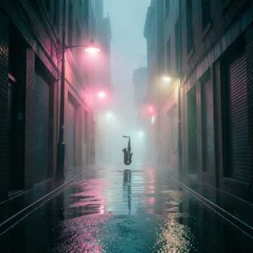 路灯吻过的雾