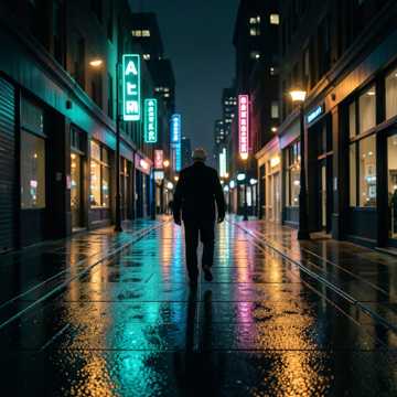 路灯影子变短