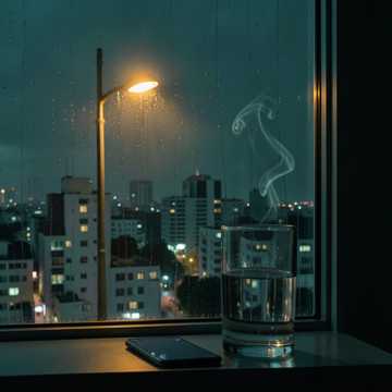 烟灰落进空杯