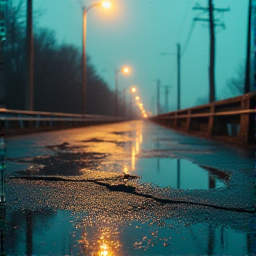 霓虹碎在柏油路