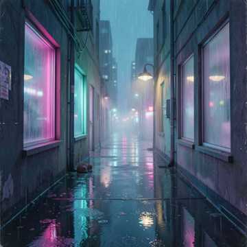 霓虹雨巷
