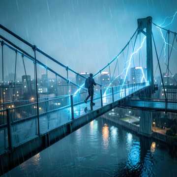 雨骑钢索桥