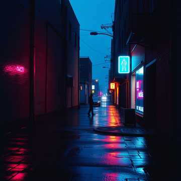 霓虹碎在路口