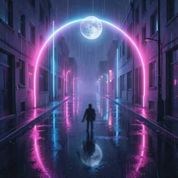 霓虹流浪与月光