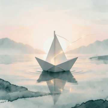 碎账叠成纸鹤船