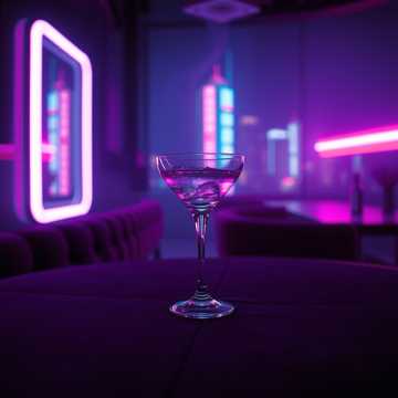 霓虹酒杯摇晃