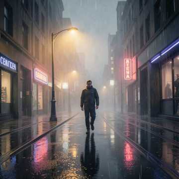 雨夜独行