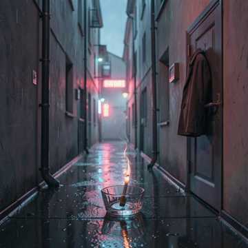烟灰落进空杯