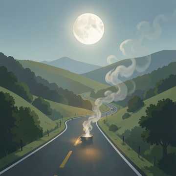 公路画进炊烟里
