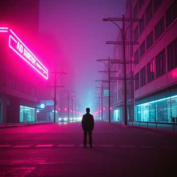 霓虹灯下的影子