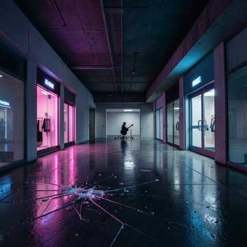 霓虹碎在地上