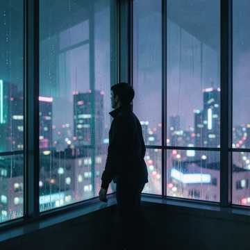灯火独倚楼