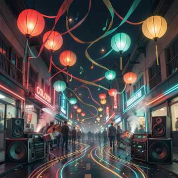 彩绸舞动电子鼓