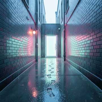 雨声下的脚印