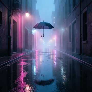 霓虹泡影与空巷