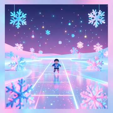 卡通滑雪