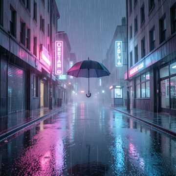 霓虹落单影