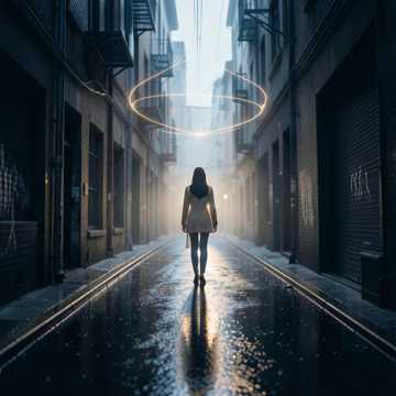 人潮里单薄