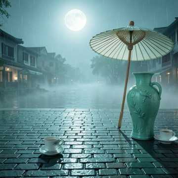 烟雨染青瓷
