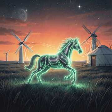 草场上的电光马
