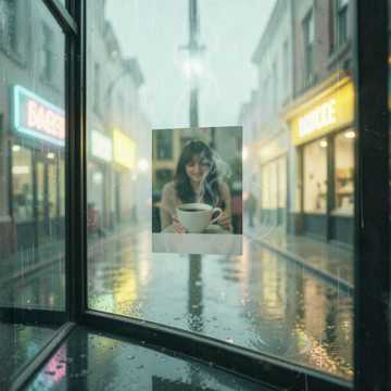被雨淋湿的旧照片