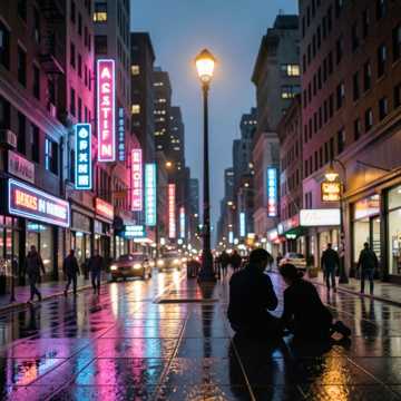 街灯打包霞光