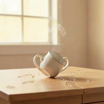 茶杯打翻的瞬间
