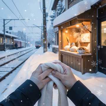 冬日站台遇见你