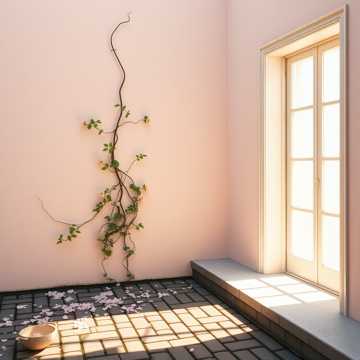 蔷薇快门 晴窗 碎花裙摆 花瓣踏脚石