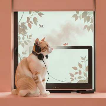 窗台是猫的电视