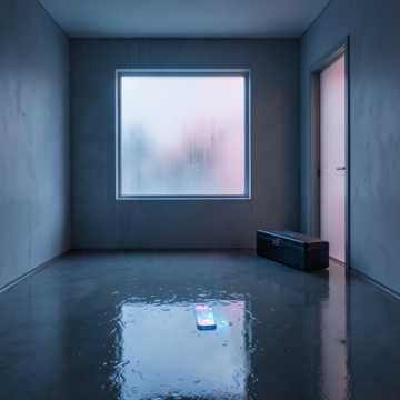 雷雨后的空房间