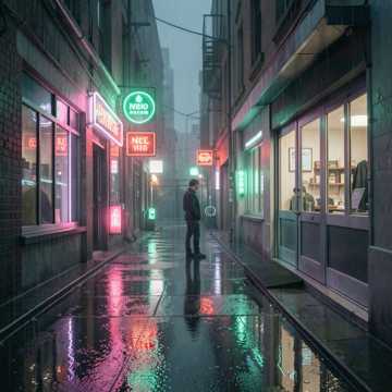 霓虹雨巷