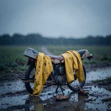 摩托车后座的雨