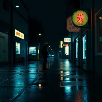 街灯烫过脚印