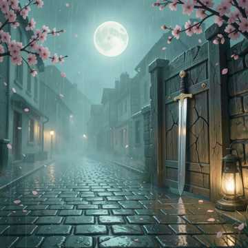 落花弹剑听雨声