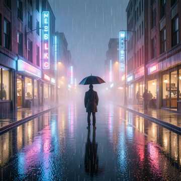 霓虹雨落单
