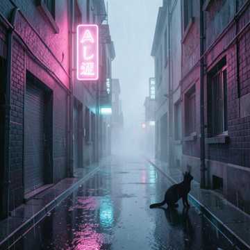 霓虹雨巷