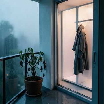 雨滴碎窗台