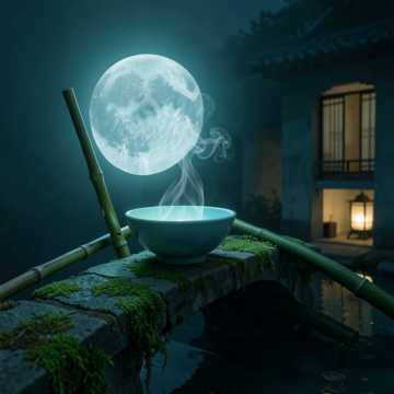 青瓷月下