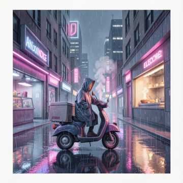 雨里拧紧的油门