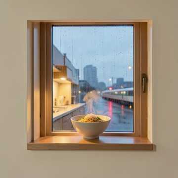 窗格上的雨痕
