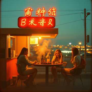 烧烤摊四人座