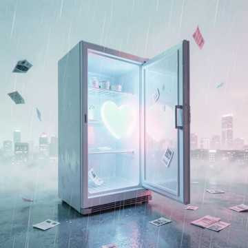 冰柜里的灯影