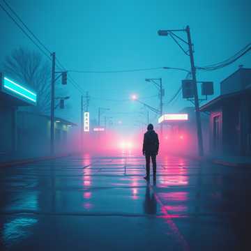 霓虹熄灭的街道
