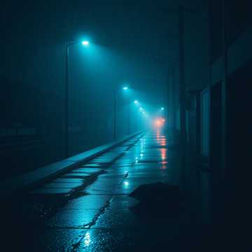 雨碎了街灯