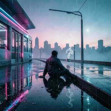 霓虹熄了电车