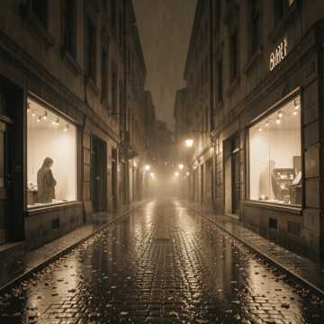 深秋落雨街