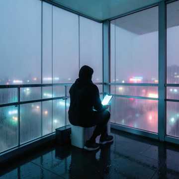 雨迹满窗