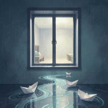 雨停在窗沿